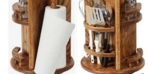Wooden Revolving Spoon Stand