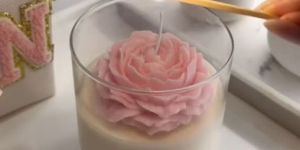 Glass Rose Candle