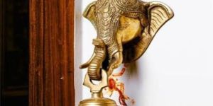 Golden Brass Ganesha Hanging Decor Bell