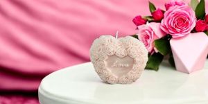 Rose Heart Candle