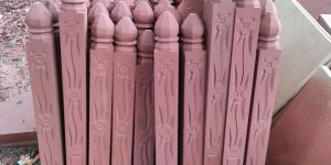 3 feet height red sandstone pillar