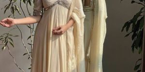 anarkali off white gown