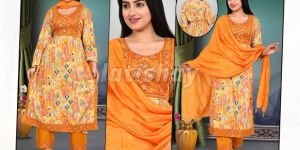 Printed Straight Rayon Foil Print Nyra Cut 3 Pcs Set