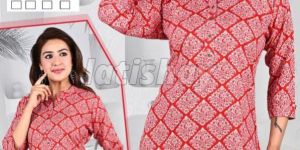 Rayon Foil Print Short Kurti