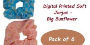 digital printed soft georgette hair scrunchies