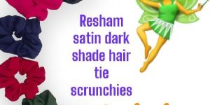 Resam Satin Dark Shade Hair Scrunchies-RB-113-Dark Solid