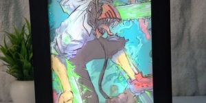 light painting art frame night light table lamp