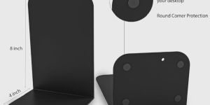 Black Powder Coated Non Slip Metal Bookend