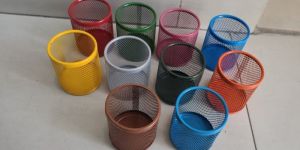 Multicolor Round Iron Mesh Pen Holder