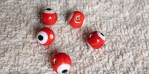 Red Evil Eye Glass Beads