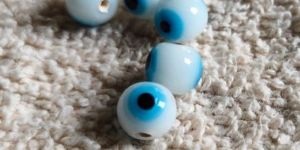 White and Blue Evil Eye Beads