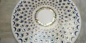 Green Evalone Marble Inlay Work