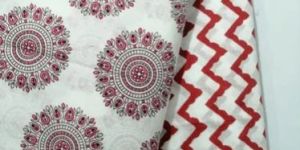 Ladies Cotton Ladies Red Printed Suit Material