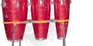 Rmze Professional Red Fibre Glass Congo Drum Set