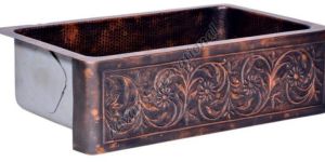 Carved Copper Kitchen Sink