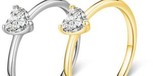 925 Sterling Silver Heart Shape Gem Zircon Rings