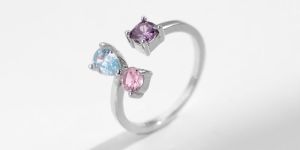 925 Sterling Silver Round Water Droplets Open Rings