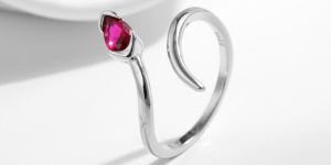 925 Sterling Silver Snake Zircon Open Rings