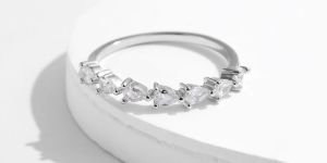 925 Sterling Silver Water Droplets Zircon Ring