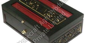 Black Wood Wooden Storage Box