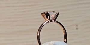 2 Carat Radiant Cut Half Bezel Women Gold Ring