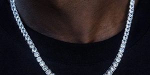 925 Silver Men Round Cut Moissanite Tennis Chain