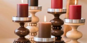 customized wooden candle stand