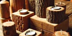 Designer Wooden Candle Stand