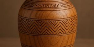 Polished Wooden Flower Vase