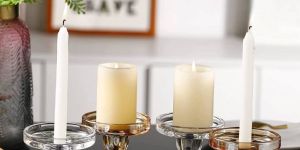 Transparent Glass Candle Holder