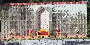 20 Feet Printed Silver Wedding Fiber Stage