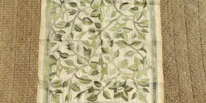 Ladies Embroidered Kantha Work Tussar Silk Stole