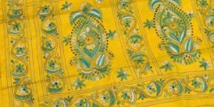 Ladies Handcrafted Kantha Work Art Silk Saree