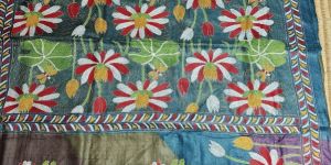 Ladies Kantha Work Pure Tussar Silk Saree