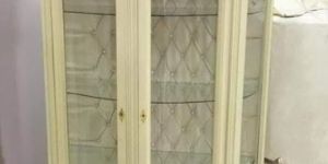 2 Door Solid Teak Wood Carved Cabinet