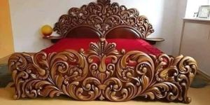 Solid Teak Wood Royal Hand Crafted Double Bed