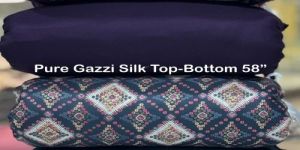 Pure Gazzi Silk Top Bottom Printed Kurti Fabric