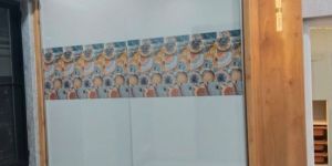 Modular Glossy Sliding Floral Printed Bedroom Wardrobe