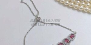 Ladies Fancy Pink Stone Bracelet