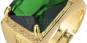 Mens Emerald Gold Ring