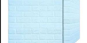 3D Sky Blue Brick Wallpaper