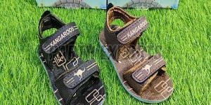 Addix Black and Brown Comfort Fit PU Leather Kids Sandal