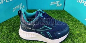 Speed Mens Blue Running Leather Sports Shoes