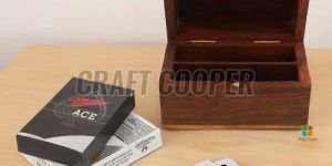Wooden Rectangle Playing Card Box