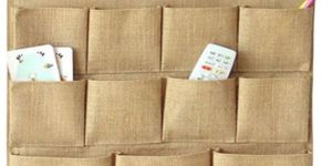 Burlap Jute Hanging Storage Pocket Wall Hanging Organizer - KDH - 018