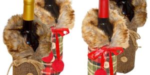 Decorative Santa Claus Christmas Gift Wine Bottle Tote Cover - KWC - 019