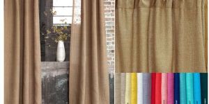 Natural Hessian Jute Soft Burlap Curtain with Top Eyelet Ring - KDH - 020