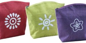 Portable Coin Jute - Tote Bag with Zipper Closure - KJP - 015