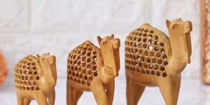 13cm Wooden Handcrafted Camel Figurine