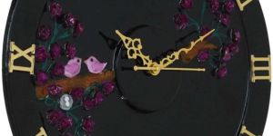 18 Inch Black Exquisite Wooden Handmade Printed Acrylic Wall Clock